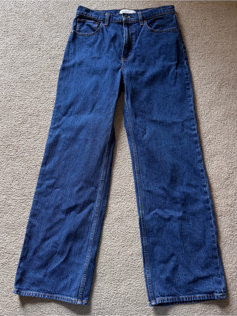 Abercrombie & Fitch Dark Blue Straight-Leg Jeans